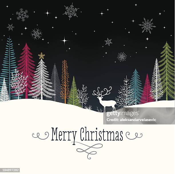 stockillustraties, clipart, cartoons en iconen met christmas background with reindeer - reindeer