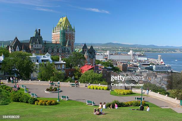 quebec city park near the frontenac castle - quebec city stock pictures, royalty-free photos & images