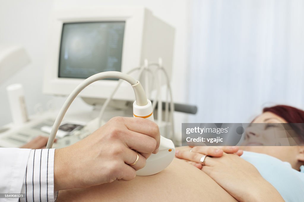 Pregnant Woman Having An Ultrasound