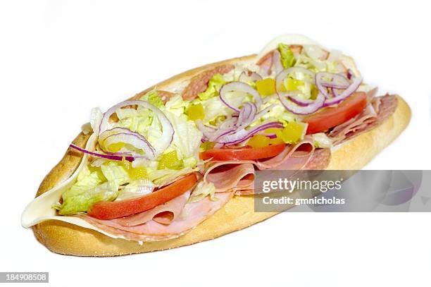 gran grasa sub - bocadillo submarino fotografías e imágenes de stock