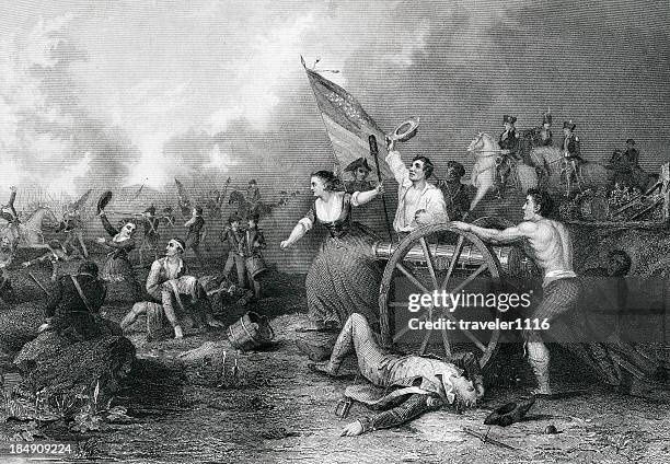 stockillustraties, clipart, cartoons en iconen met molly pitcher - amerikaanse onafhankelijkheidsoorlog