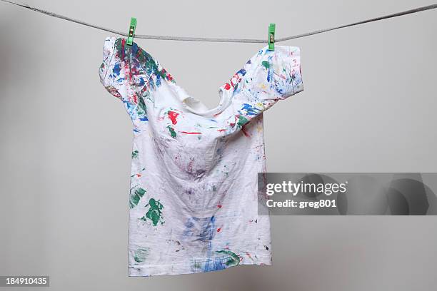 t-shirt with paint on a string xxxl - red t shirt stock pictures, royalty-free photos & images