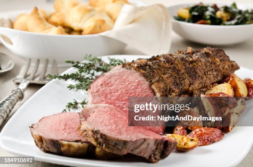 Filete de Lombo Assado Jantar de carne de Filete de Lombo Assado Jantar de carne de