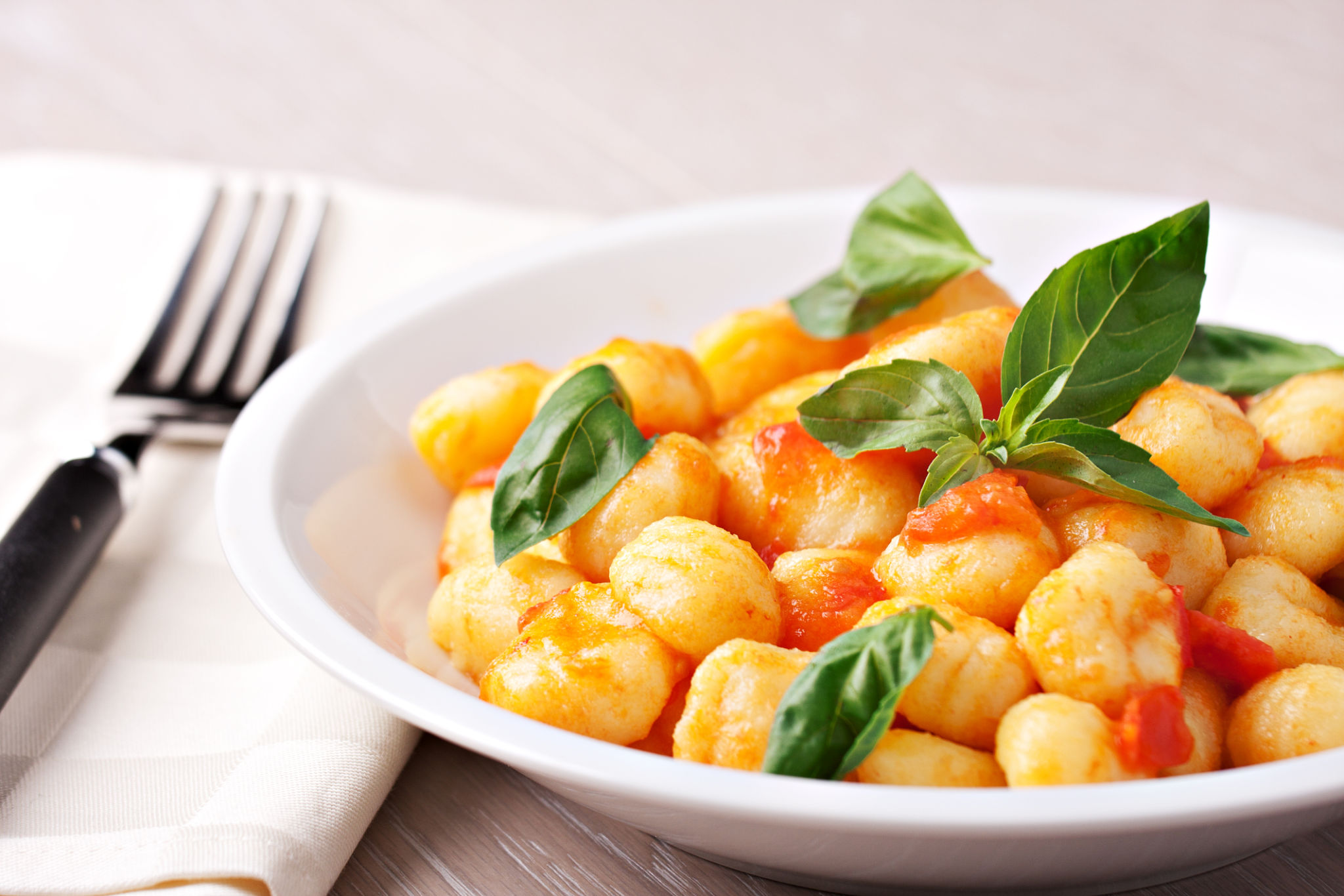 Gnocchi with tomato mozzarella and basil Gnocchi with tomato mozzarella and basil