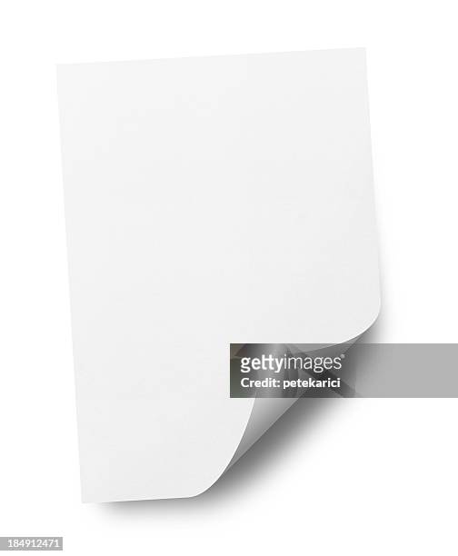 paper (isolated) - bent stock pictures, royalty-free photos & images