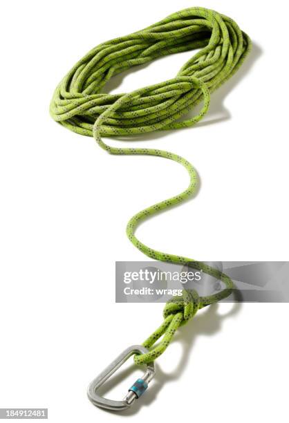 green klettern seil - karabiner stock-fotos und bilder