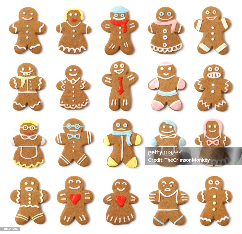 Isolierte Gingerbread Personen Collection Angebot