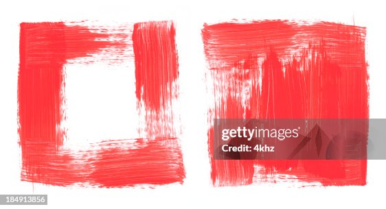 Red Brush Painted Frame Texture High-Res Vector Graphic - Getty Images