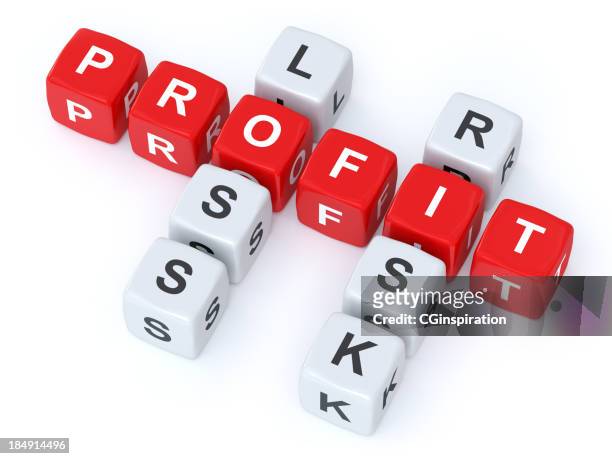 profit loss risk crosswords - subdue stock pictures, royalty-free photos & images