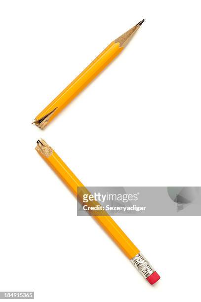 broken pencil - pencil stock pictures, royalty-free photos & images