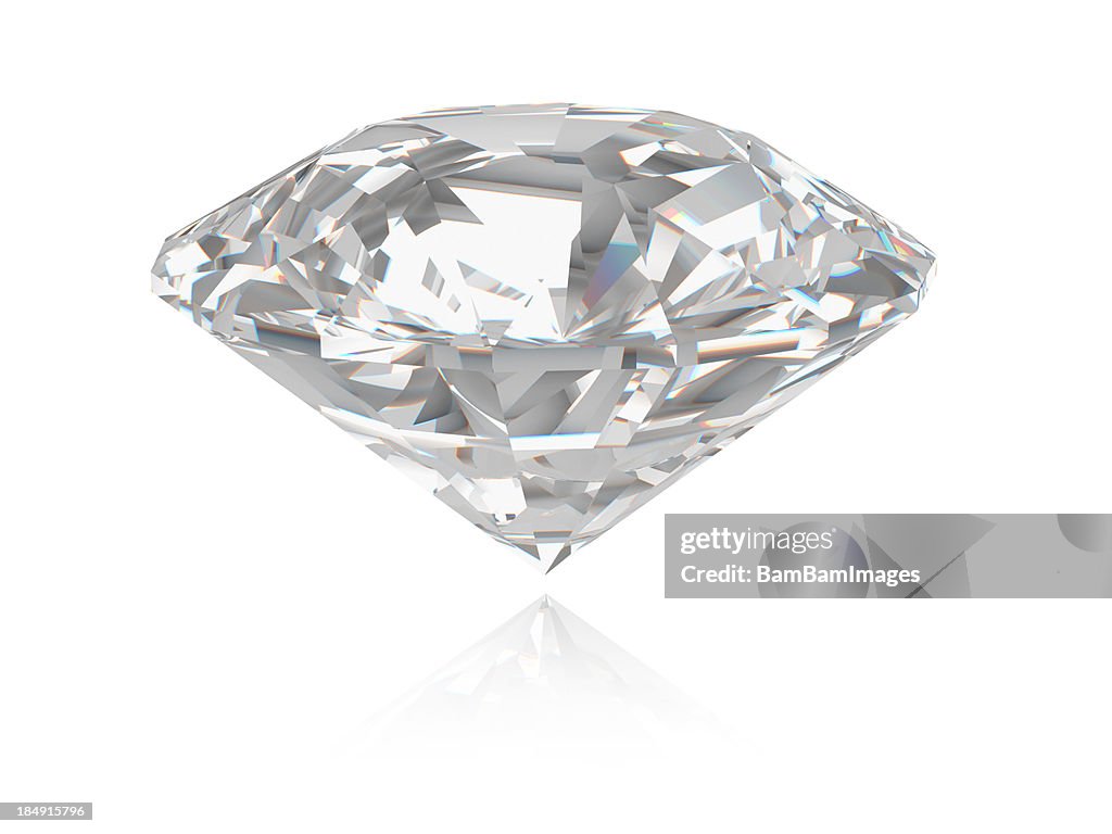 Single Diamond with Reflection and Clipping Path