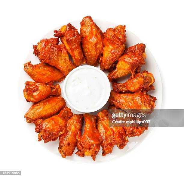 hot wings - overhead view food stock pictures, royalty-free photos & images