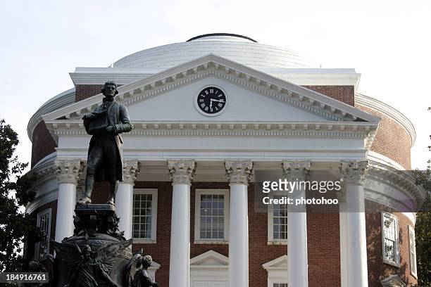 thomas jefferson and the rotunda - charlottesville stock pictures, royalty-free photos & images
