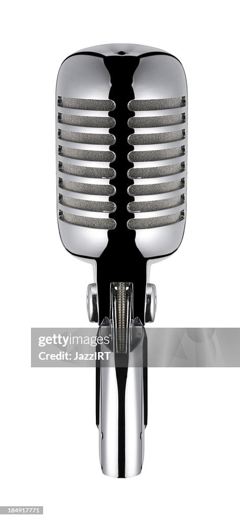 Vintage Microphone (isolated with clipping path over white background)