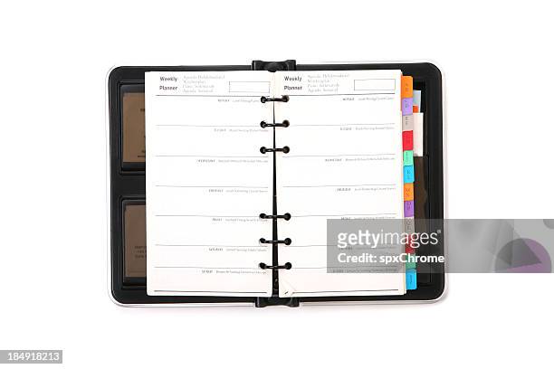 weekly planner - calendar isolated bildbanksfoton och bilder