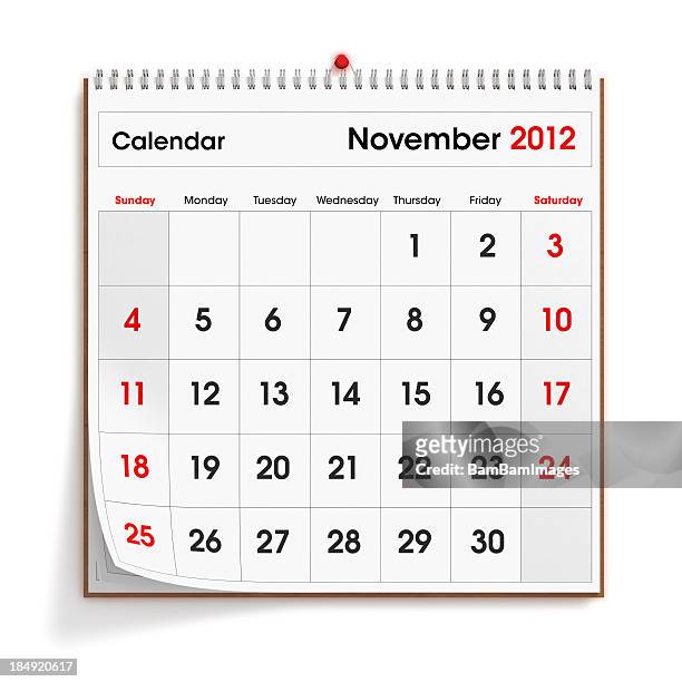 november 2012 wall calendar - 2012 calendar stock pictures, royalty-free photos & images