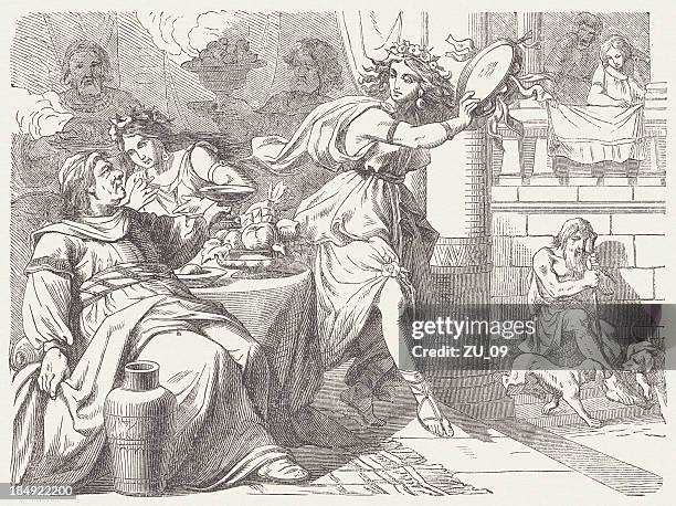 illustrazioni stock, clip art, cartoni animati e icone di tendenza di lazzaro - elemosina oggetto religioso