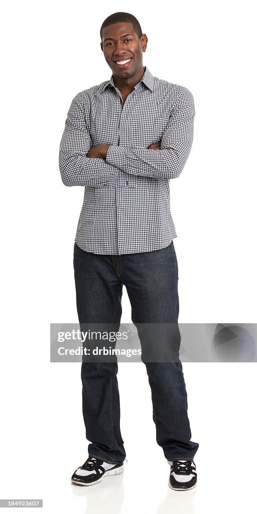Happy Standing Young Man Portrait