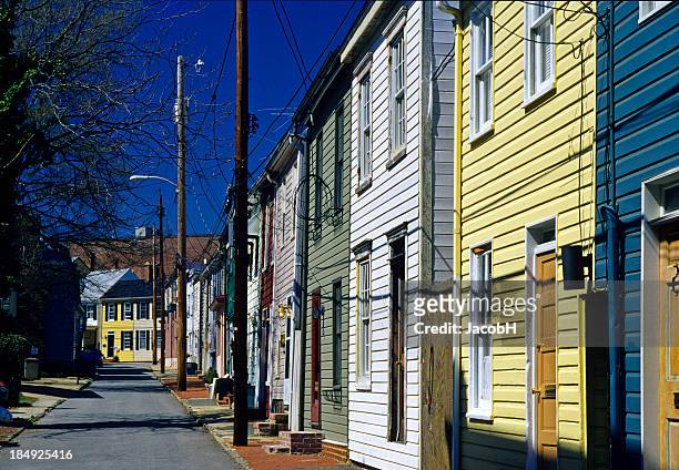 wooden houses, annapolis - annapolis stock pictures, royalty-free photos & images