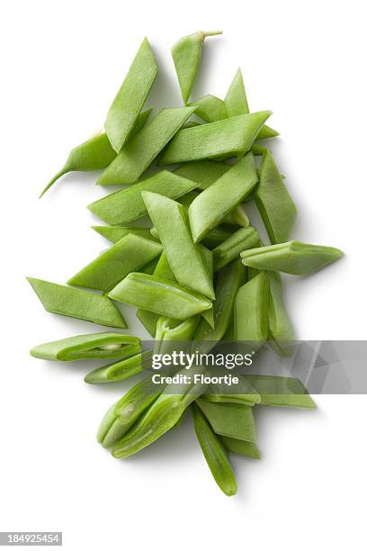 vegetables: runner beans isolated on white background - runner beans stock pictures, royalty-free photos & images