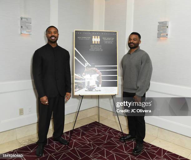 Michael B. Jordan and Keenan Coogler seen at Los Angeles Special Screening Of MGM's "Creed III" at The London West Hollywood in Beverly Hills on...