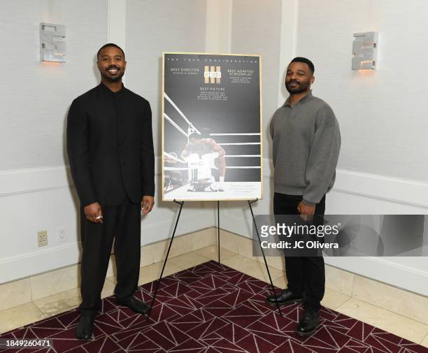Michael B. Jordan and Keenan Coogler seen at Los Angeles Special Screening Of MGM's "Creed III" at The London West Hollywood in Beverly Hills on...