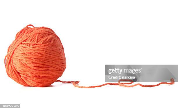 orange ball of yarn - ball of wool bildbanksfoton och bilder