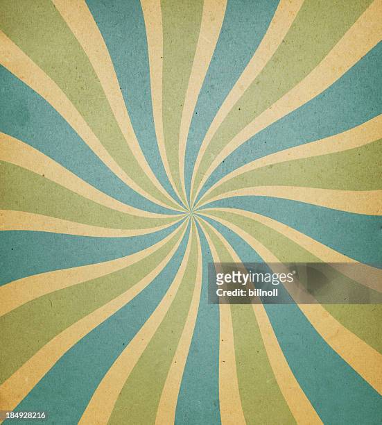 old paper with spiral ray pattern - 70's stockfoto's en -beelden