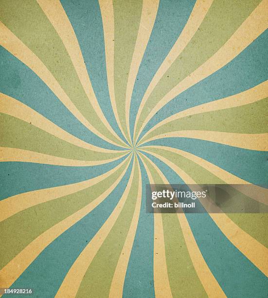 old paper with spiral ray pattern - 60s retro pattern stock pictures, royalty-free photos & images