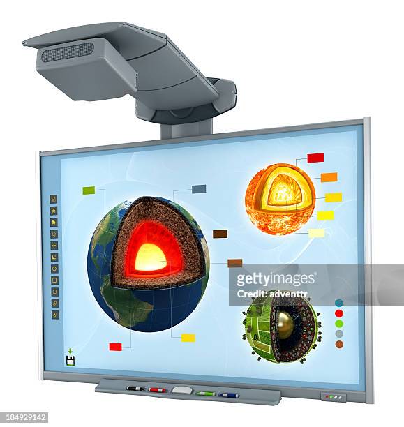 tableau interactif - projector classroom photos et images de collection