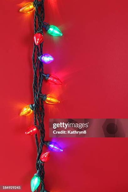 christmas lights - christmas lights isolated stock-fotos und bilder