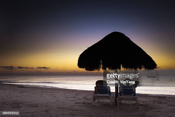 romantic vacation with sunrise in playa del carmen riviera maya - aged to perfection stock pictures, royalty-free photos & images