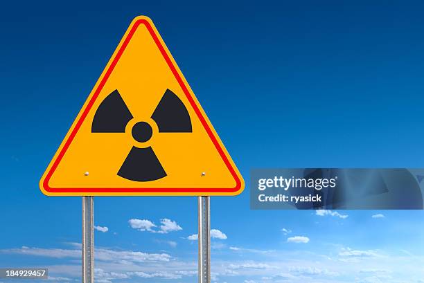 radioactive warning sign - radiation symbol stock pictures, royalty-free photos & images