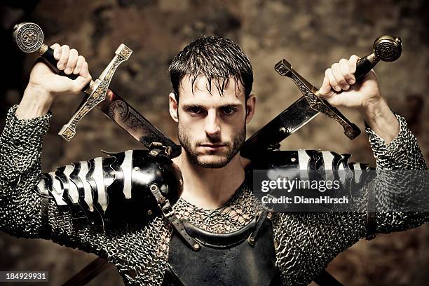 knight with swords - movie actor stock pictures, royalty-free photos & images