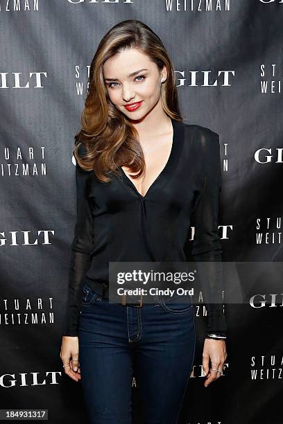 Miranda Kerr attends as Gilt And Stuart Weitzman celebrate the 5050 Boot 20th anniversary on October 16, 2013 in New York City.