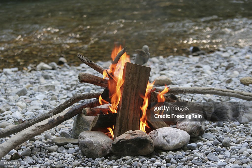Campfire at the river