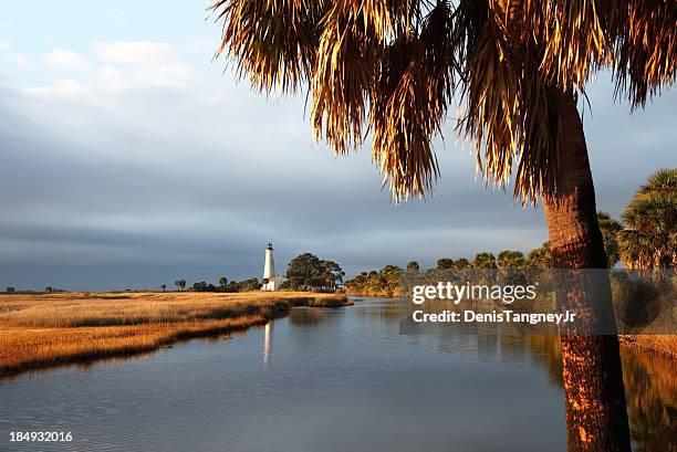 st. marks lighthouse - st marks wildlife refuge stock pictures, royalty-free photos & images