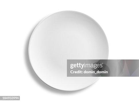 Empty round dinner plate isolated on white background, clipping path Empty round dinner plate isolated on white background, clipping path