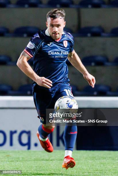 Raith's Lewis Vaughan in action during a cinch Championship match between Raith Rovers and Partick Thistle at Stark's Park, on December 08 in...