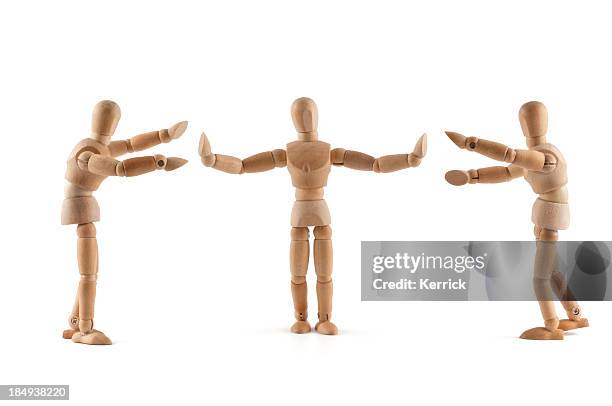 wooden mannequins need mediation - lay figure stock pictures, royalty-free photos & images