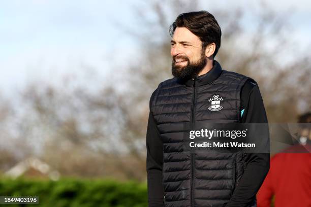 Southampton manager Russell Martin during a Southampton FC training session at the Staplewood Campus on December 11, 2023 in Southampton, England.