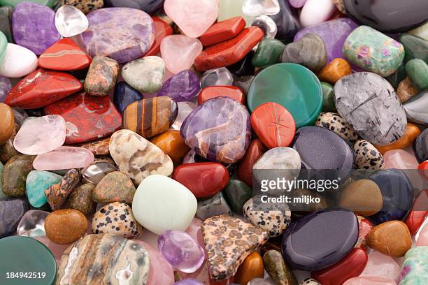 minerals and crystals - many different kinds - halfedelsteen stockfoto's en -beelden