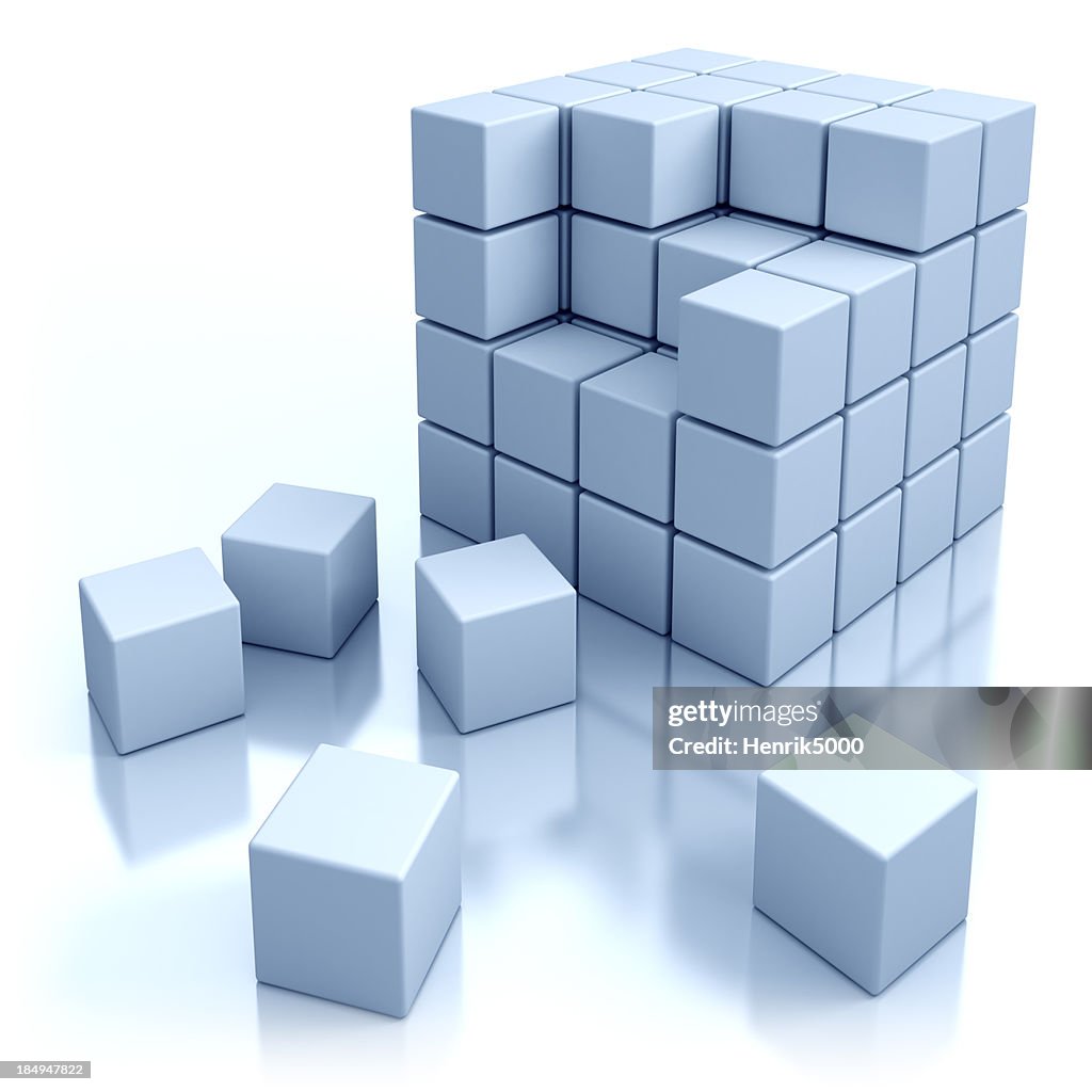 Cubes concept - isolated with clipping path