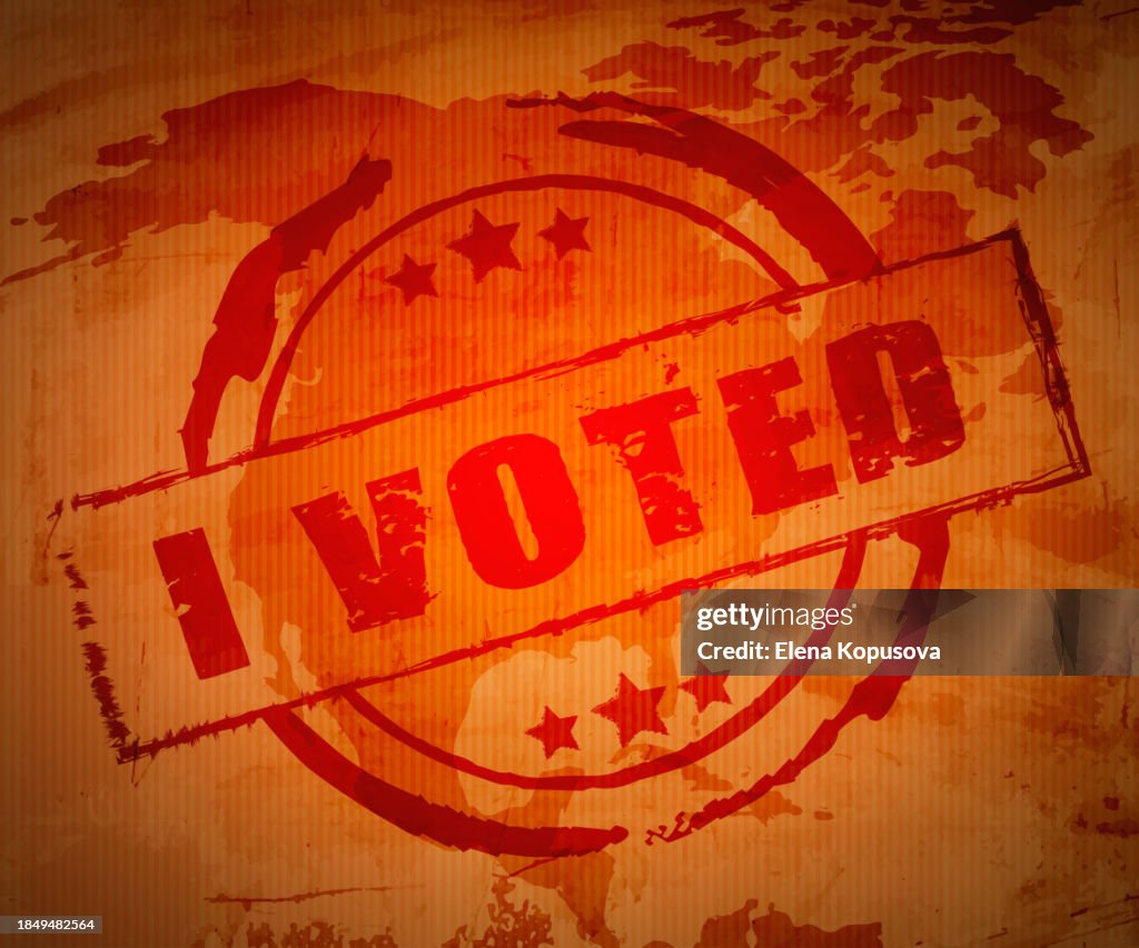 Election day, Political election campaign. Vote in the USA, banner design. US presidential election debates. Grunge voting poster with America map.