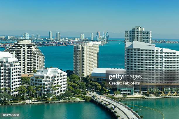 brickel key and miami beach - fabio filzi stock pictures, royalty-free photos & images