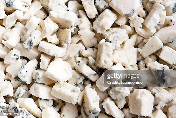 blue cheese crumbles - gorgonzola stock pictures, royalty-free photos & images