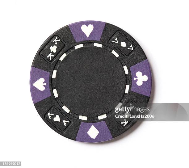 black poker chip - gambling chip stock pictures, royalty-free photos & images