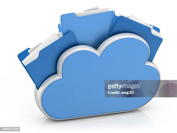 files on cloud computing - weather map stockfoto's en -beelden