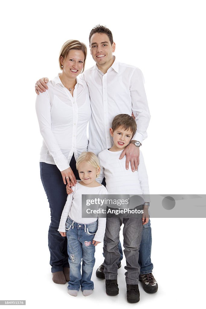 Happy parents with two children