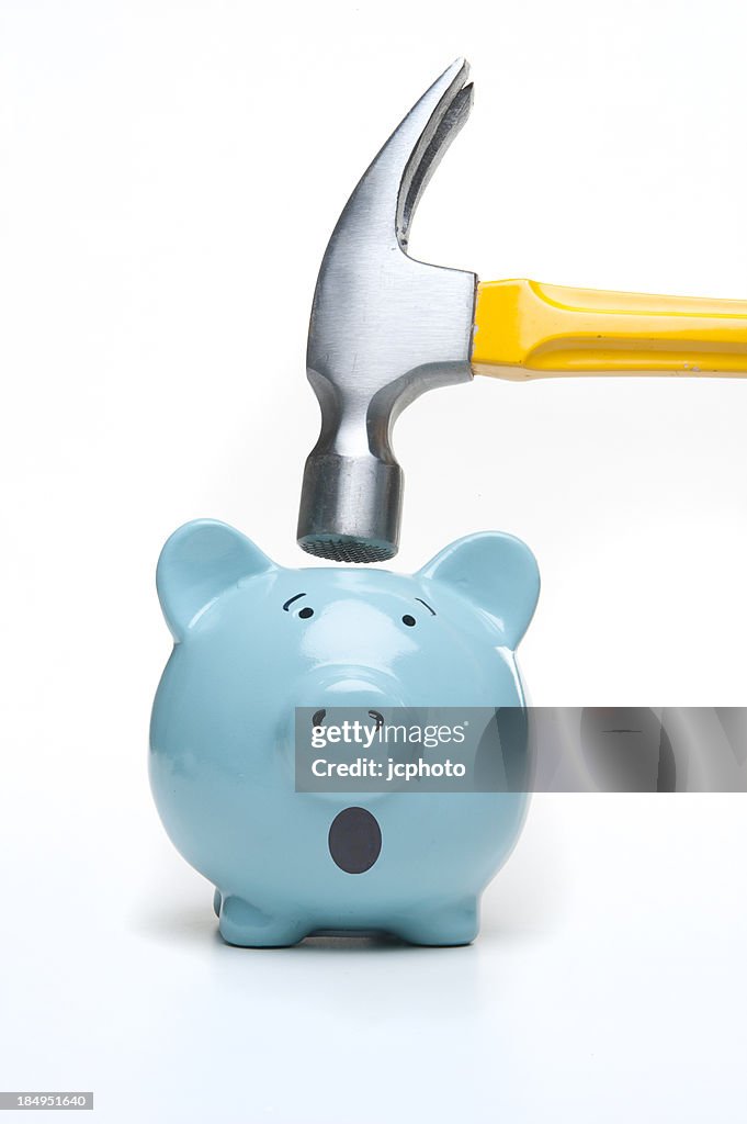 Worried piggy bank